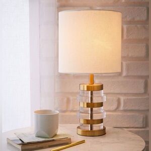 West Elm Brass and Acrylic Table Lamp